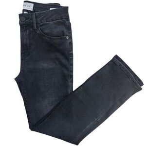 FRAME Le Crop Mini Boot Jeans In Black Wash